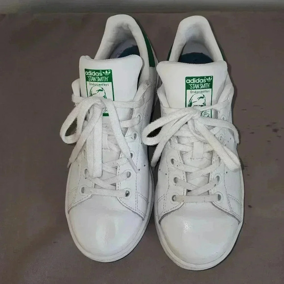 Adidas Stan Smith White Leather Sneakers Classic Tennis Shoes - Picture 4 of 8